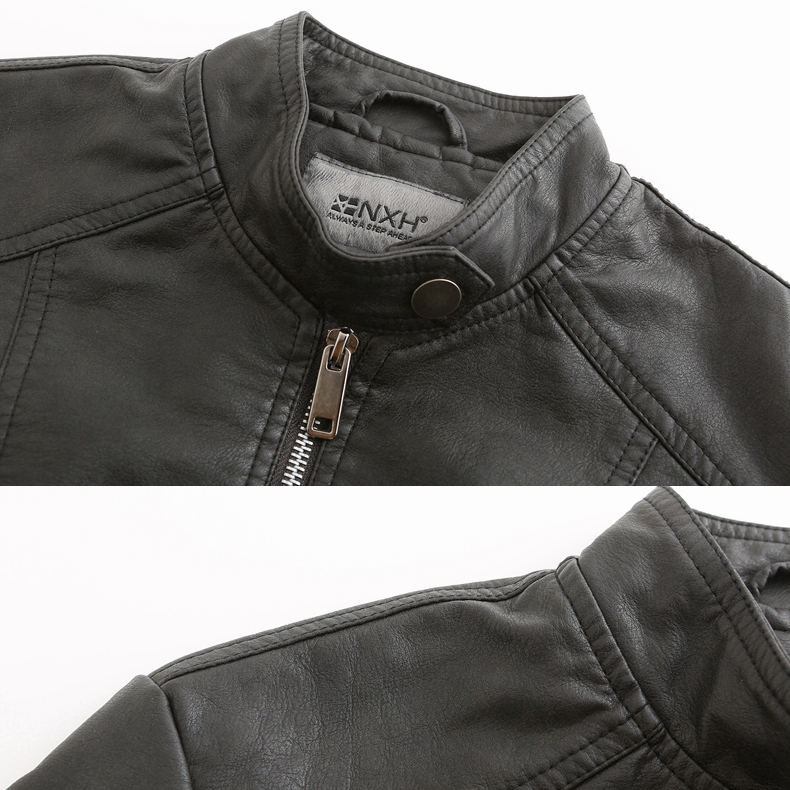 Women Leather Jacket Slim Vintage Matte Leather Coat Wool Inner Winter Suede Stand Collar Motor Biker Outerwear Jacket Fashion