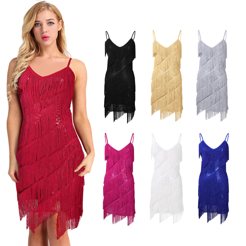 YiZYiF Women Latin Tango Dance Dress Sparkling Sequins Fringe Tassel Dance Party Dress Gowns Rhythm Ballroom Samba Rumba, Blue
YiZYiF Women Latin Tango Dance Dress Sparkling Sequins Fringe Tassel Dance Party Dress Gowns Rhythm Ballroom Samba Rumba, Blue