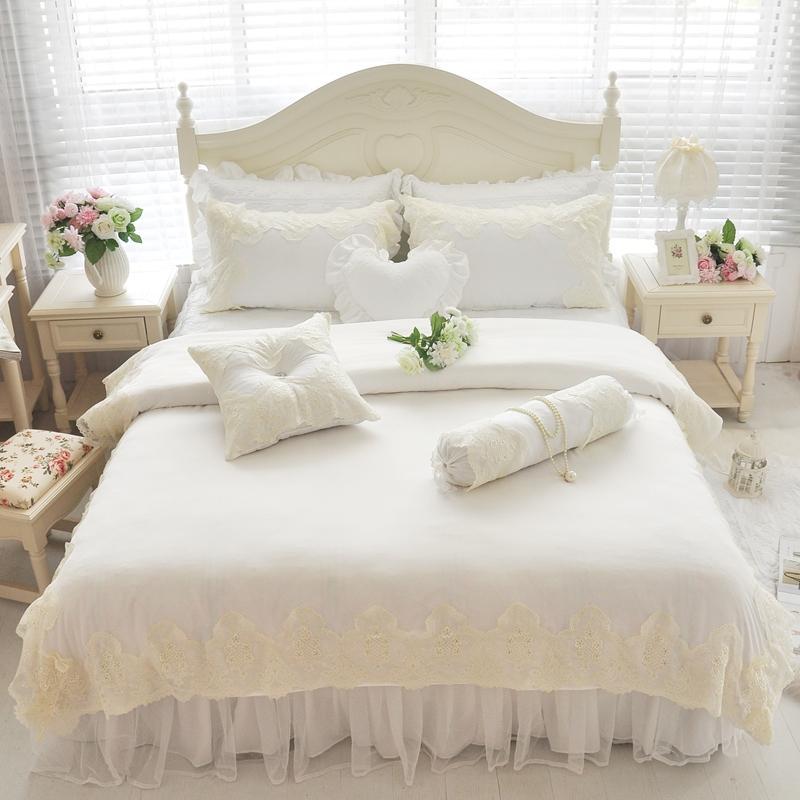 White Lace bedding set silk cotton soft bedclothes girls kids queen king size bed skirt set duvet cover pillowcases
White Lace bedding set silk cotton soft bedclothes girls kids queen king size bed skirt set duvet cover pillowcases