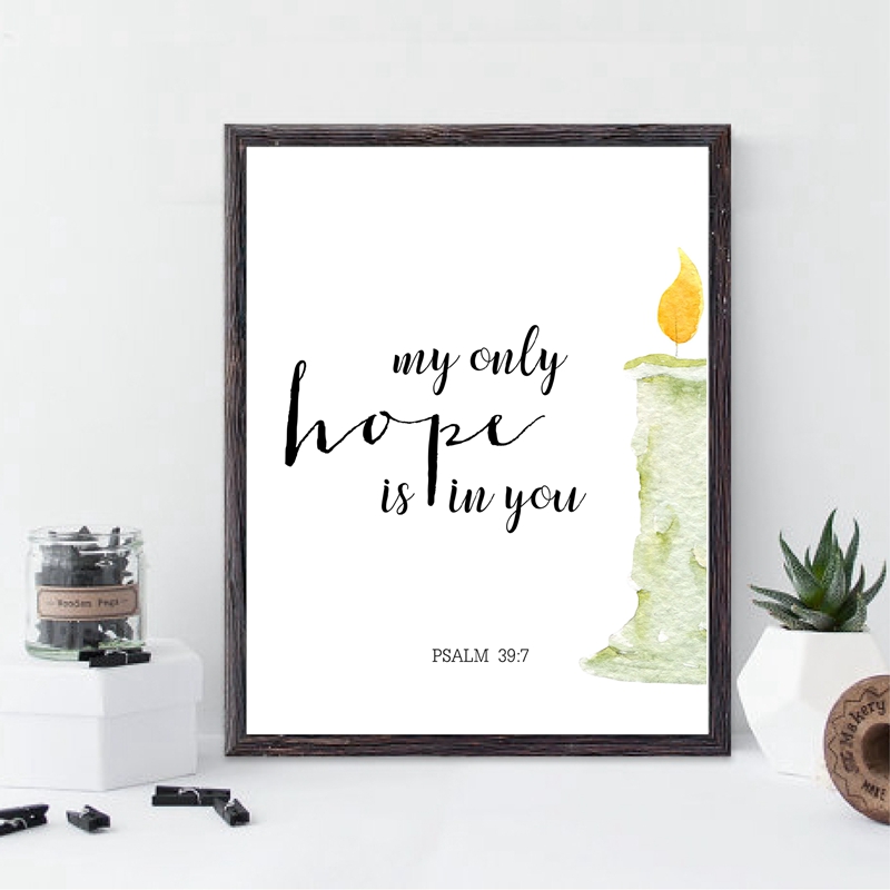 Paintings Bible Verses Hope Quotes Canvas Posters Print Scripture Christian Wall Art Painting Watercolor Pictures Living Room Home Decor