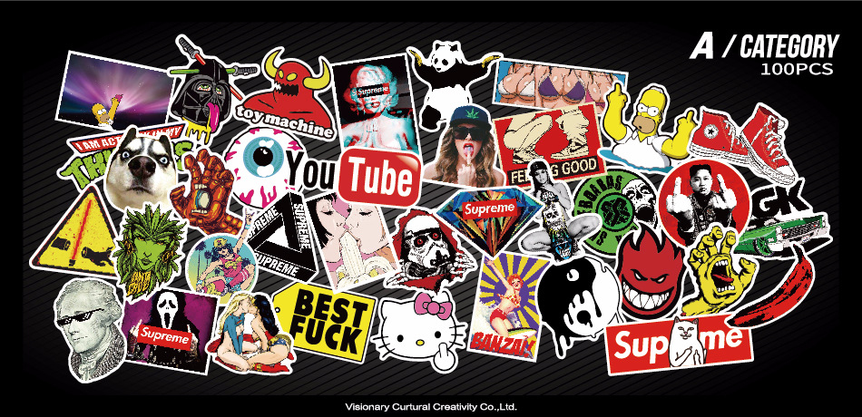 100 pcs Packed New Car Stickers Skateboard Guitar Travel Case bicycle motorcycle sticker Car decal individuality fashion sticker, Optional 
100 pcs Packed New Car Stickers Skateboard Guitar Travel Case bicycle motorcycle sticker Car decal individuality fashion sticker, Optional