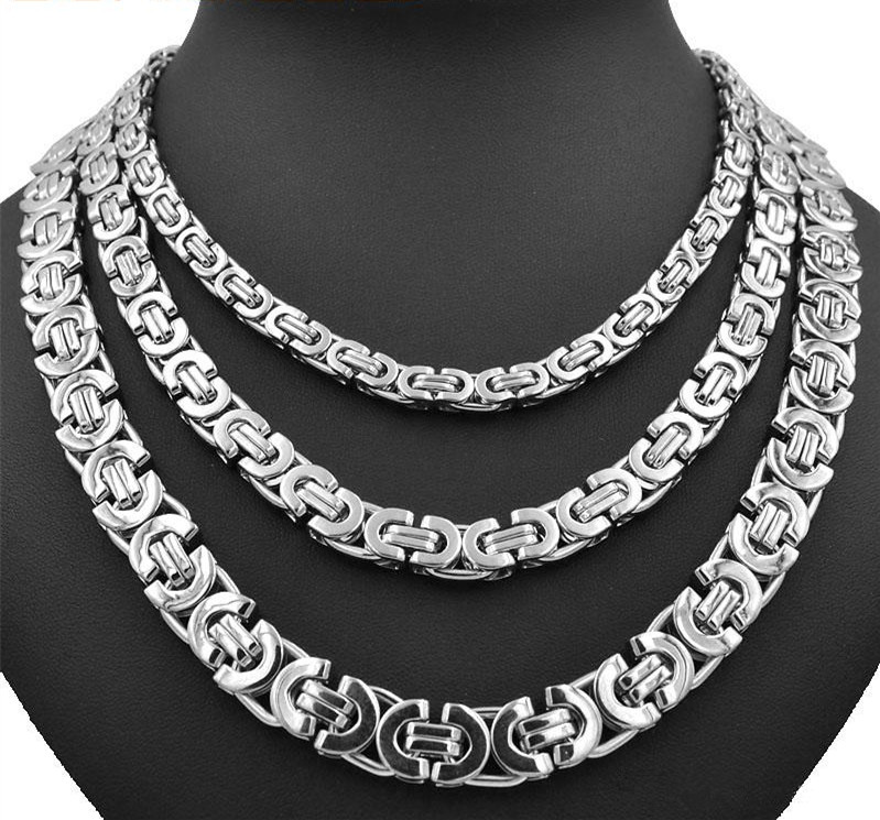 Stainless Steel Necklace Byzantine Link Silver Chain Men Women Necklaces Hot Fashion Unisex Thick Silver Necklaces Width 6mm 8mm 11mm
Stainless Steel Necklace Byzantine Link Silver Chain Men Women Necklaces Hot Fashion Unisex Thick Silver Necklaces Width 6mm 8mm 11mm
