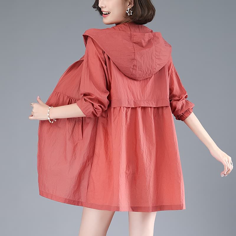 2020 Summer Thin Sunscreen Coat Women Jacket Hooded Casual Female Windbreaker Long Coat Ultralight Outerwear Plus Size 4XL P790, Leather pink
2020 Summer Thin Sunscreen Coat Women Jacket Hooded Casual Female Windbreaker Long Coat Ultralight Outerwear Plus Size 4XL P790, Leather pink