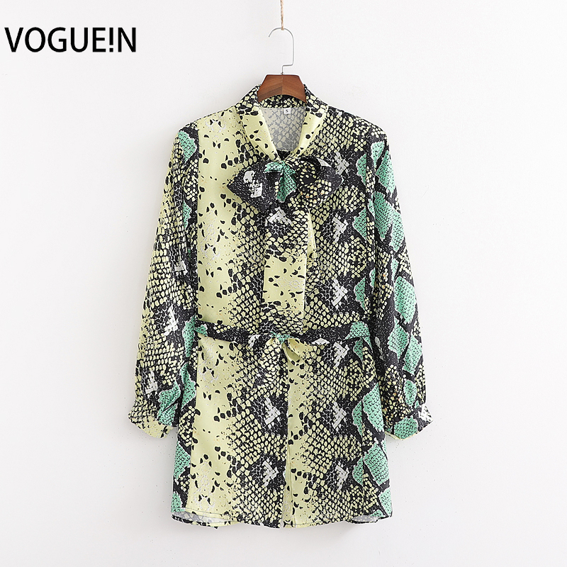 VOGUEIN New Womens Sexy Animal Snake Pattern Print Bow Neck Belt Long Top Shirt Blouse Wholesale, As photo
VOGUEIN New Womens Sexy Animal Snake Pattern Print Bow Neck Belt Long Top Shirt Blouse Wholesale, As photo