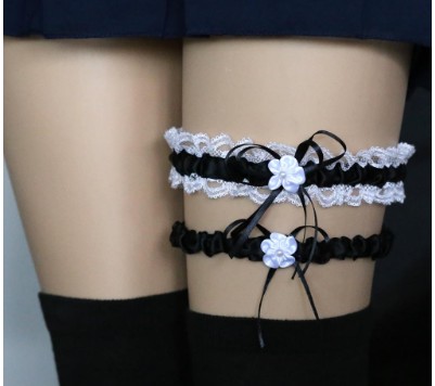 Ivory Sexy Lace Bowknot Bridal Garter Set Bride Wedding Accessories Leg Garters Belt Women Liga Blue White Pink