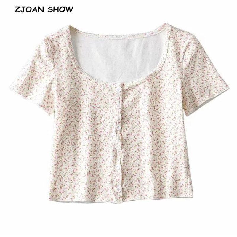 5 Colors CHIC 70s Vintage O neck Floral Short Sleeve Tee Base T-shirts 2020 Girl Single-breasted Button Short T-shirt crop top, Beige
5 Colors CHIC 70s Vintage O neck Floral Short Sleeve Tee Base T-shirts 2020 Girl Single-breasted Button Short T-shirt crop top, Beige
