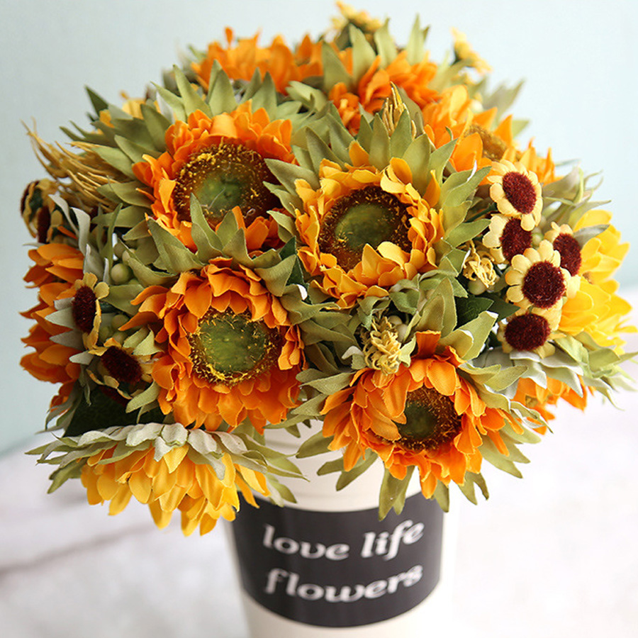 5 Heads Yellow Sunflower Silk Artificial Flowers Decorative Indoor Decoration Table Party Accessories Supplies G12530
5 Heads Yellow Sunflower Silk Artificial Flowers Decorative Indoor Decoration Table Party Accessories Supplies G12530