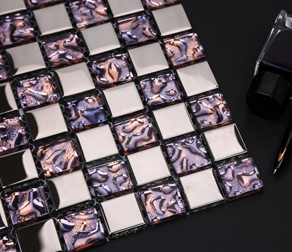 Electroplated silver purple pink glass mosaic tiles backsplash CGMT1907 bathroom kitchen wall tile
Electroplated silver purple pink glass mosaic tiles backsplash CGMT1907 bathroom kitchen wall tile