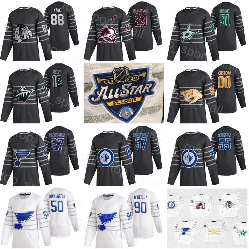 Hockey 2020 All Star Jerseys Patrick Kane Nathan MacKinnon Tyler Seguin Connor Hellebuyck Roman Josi Alex Pietrangelo Binnington Eric Staal, Stars
Hockey 2020 All Star Jerseys Patrick Kane Nathan MacKinnon Tyler Seguin Connor Hellebuyck Roman Josi Alex Pietrangelo Binnington Eric Staal, Stars