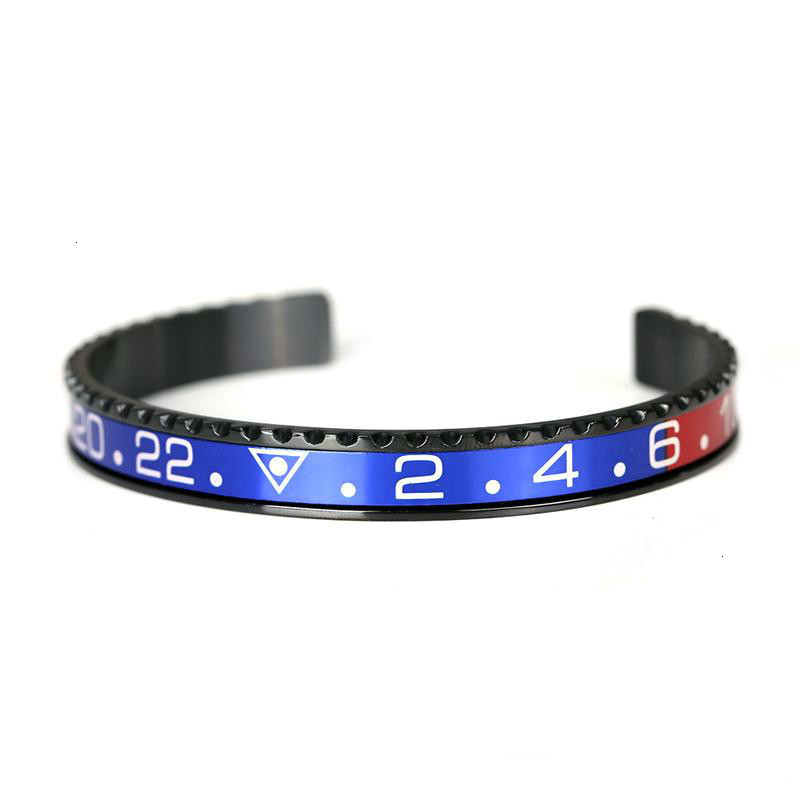 charms Black Plated Speedometer Dia Men Cuff Bracelet Bangles in 316l Stainless Steel Speedometer Bezel Bracelet Men Jewelry