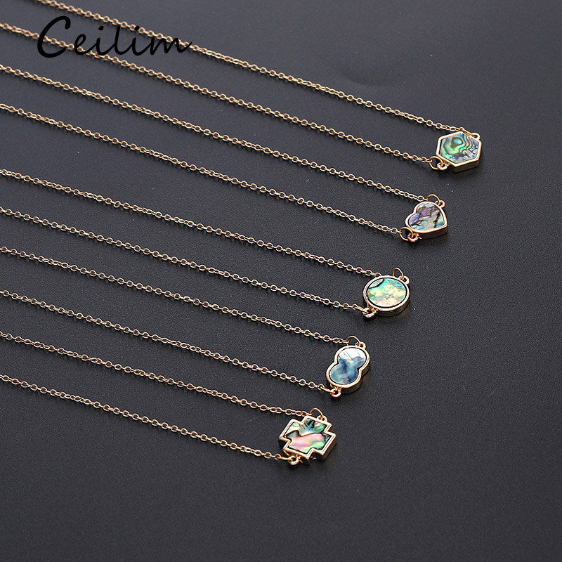 Fashion Infinite Heart Round Cross Hexagons Pendant Clavicle Necklace for Women Gold Color Chain Abalone Shell Necklace Party Jewelry Gift
Fashion Infinite Heart Round Cross Hexagons Pendant Clavicle Necklace for Women Gold Color Chain Abalone Shell Necklace Party Jewelry Gift