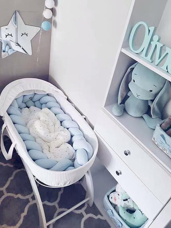15M Baby Bed Bumper Knot Pillow Cushion for Boys Girls Four Braid Cot Crib Protector cuna para Room Decor 240509