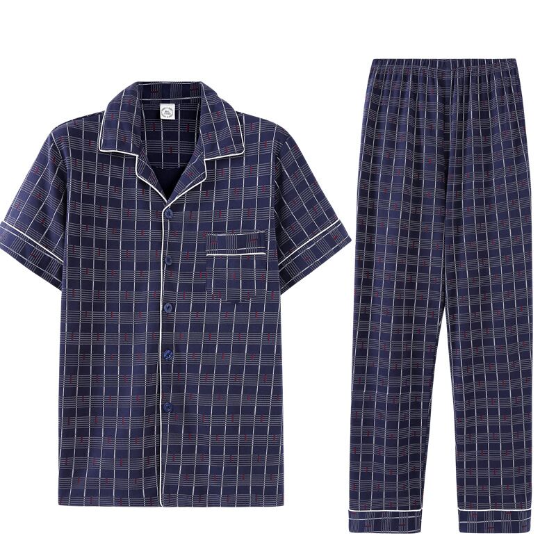 Men's Sleepwear Pyjamas Men Print Casual Plus Size Cotton Mens Lounge Wear Winter Pajamas Pijama Hombre
