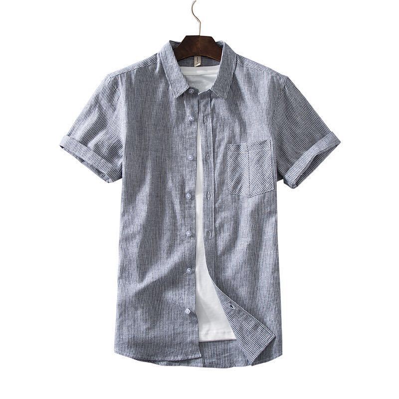 4 Colors Brand Clothes Summer Men's Striped Linen Shirt 2020 New Fashion Casual Flax Short Sleeve Shirt Male Beige Navy, Sky blue
4 Colors Brand Clothes Summer Men's Striped Linen Shirt 2020 New Fashion Casual Flax Short Sleeve Shirt Male Beige Navy, Sky blue
