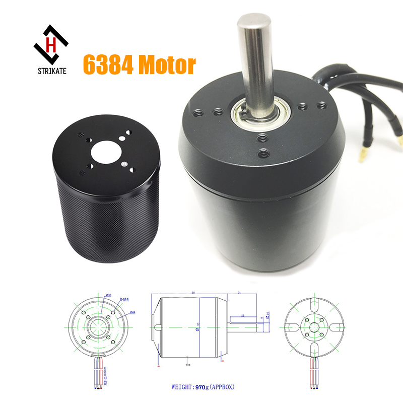 6384 Sensored Outrunner Brushless Motor 170KV 2900W with Motor Cover for electric skateboard esc surfboard propeller, Black
6384 Sensored Outrunner Brushless Motor 170KV 2900W with Motor Cover for electric skateboard esc surfboard propeller, Black