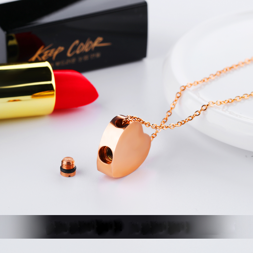Heart Love Pendant Necklace Screw Can be Unscrewed Cubic Zirconia 14K Gold Plated Necklace Jewelry Girl Friend Gift