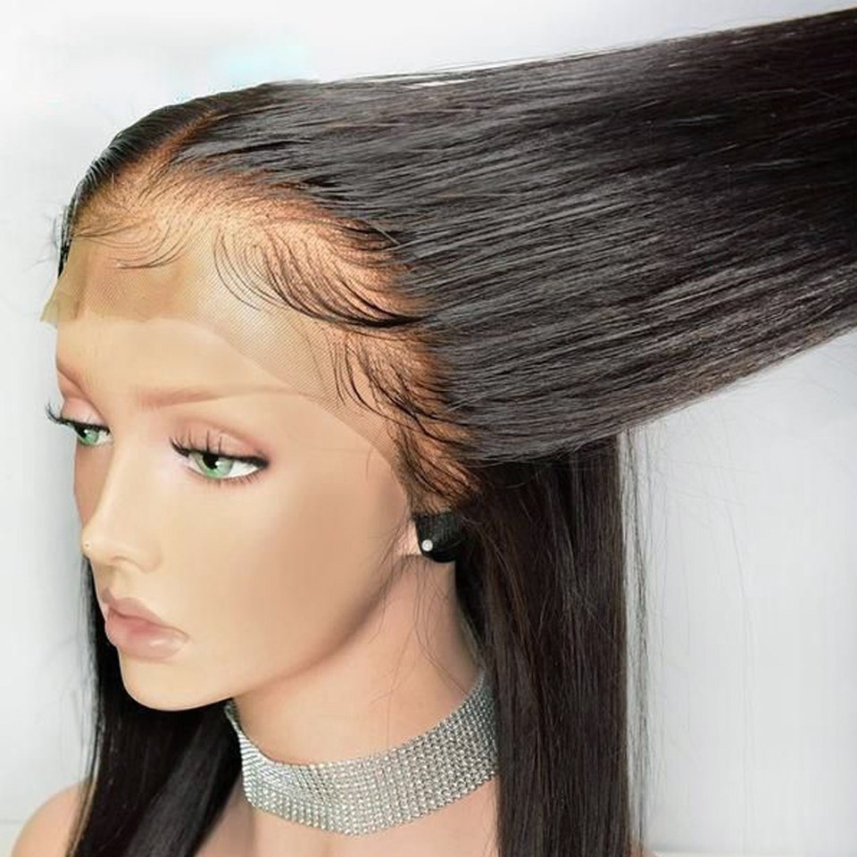 Free shipping 360 Frontal Wig Pre Plucked With Baby Hair long Malaysian Straight Lace Front Wigs synthetic hair heat resistant for black women