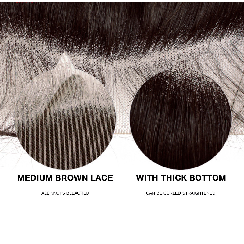 Brazilian Virgin Hair 13X4 Lace Frontal Silk Base Closure Straight 13 By 4 Frontals Natural Color Silk Base Lace 100% Human Hair
