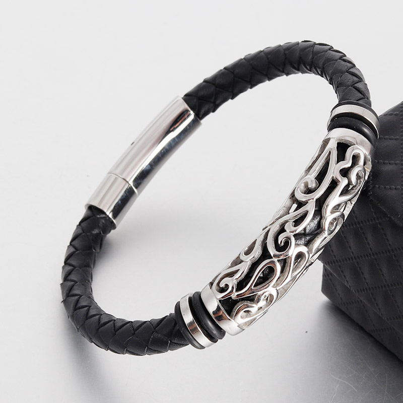 Trendy Men Jewelry Genuine Leather Bracelets Men Stainless Steel Grain Clasp Charm Rope Bracelets&Bangles Male Jewerly
Trendy Men Jewelry Genuine Leather Bracelets Men Stainless Steel Grain Clasp Charm Rope Bracelets&Bangles Male Jewerly