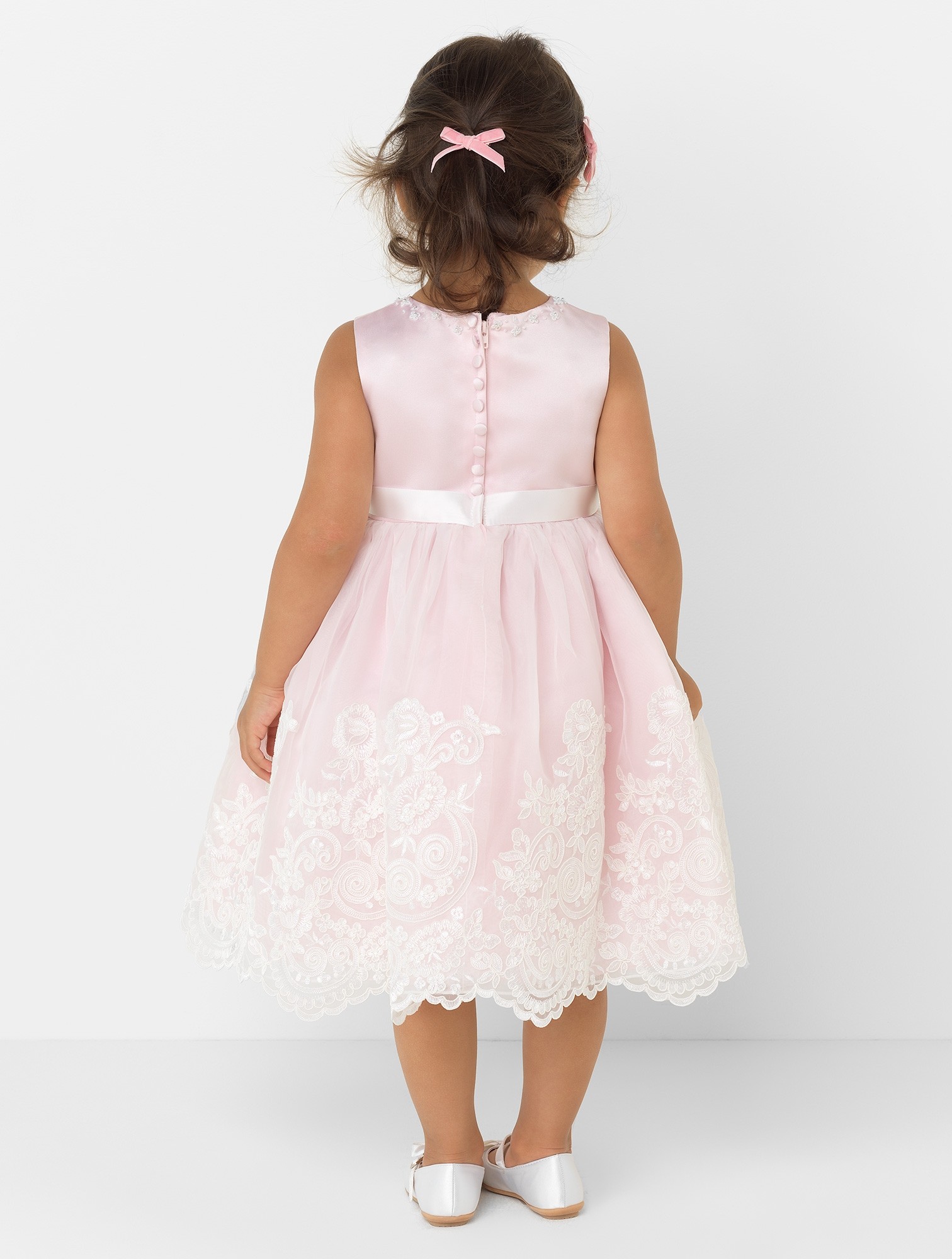 Cute Pink Ball Gown Flower Girls' Dresses 2019 Jewel Neck Sleeveless Ruffles Tiered Girls Pageant Gown First Communion Dress