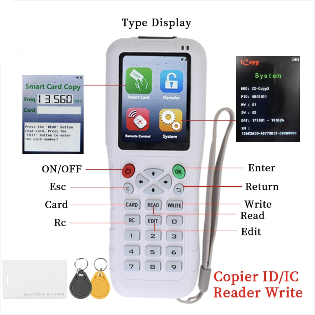 DHL free Copy3 RFID ID copier IC reader and copy writer M1 13.56MHZ encrypted USB programmer duplicator NFC UID card tag
DHL free Copy3 RFID ID copier IC reader and copy writer M1 13.56MHZ encrypted USB programmer duplicator NFC UID card tag