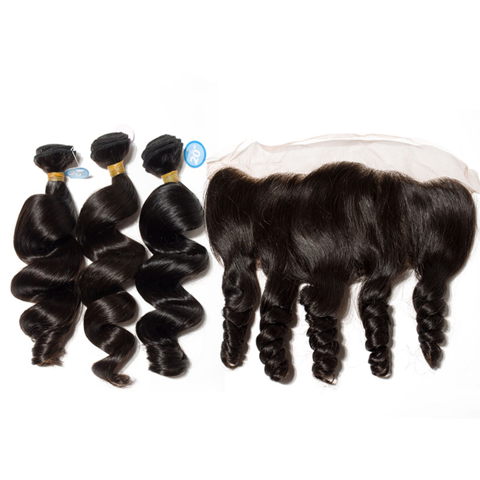 Best 10A Brazilian Loose Wave Virgin Hair 3/4 Bundles Unprocessed Peruvian Indian Malaysian Human Hair Weaves Natural Color 2 Years Lifetime