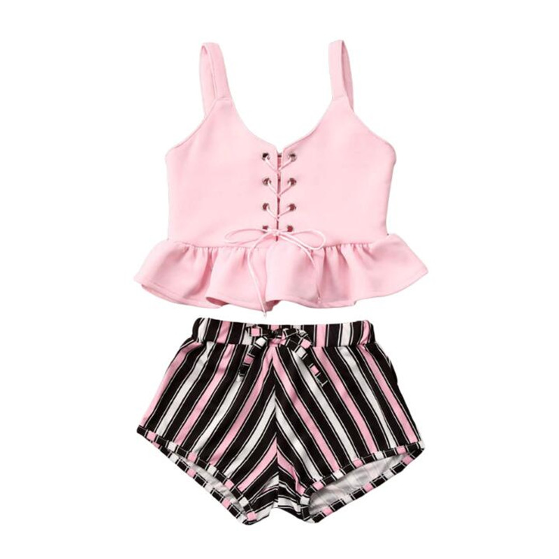 1-6Years Toddler Baby Girl Clothes Ruffle Sleeveless Tops+Striped Shorts Outfits Summer Girls Clothing Set, Pink
1-6Years Toddler Baby Girl Clothes Ruffle Sleeveless Tops+Striped Shorts Outfits Summer Girls Clothing Set, Pink
