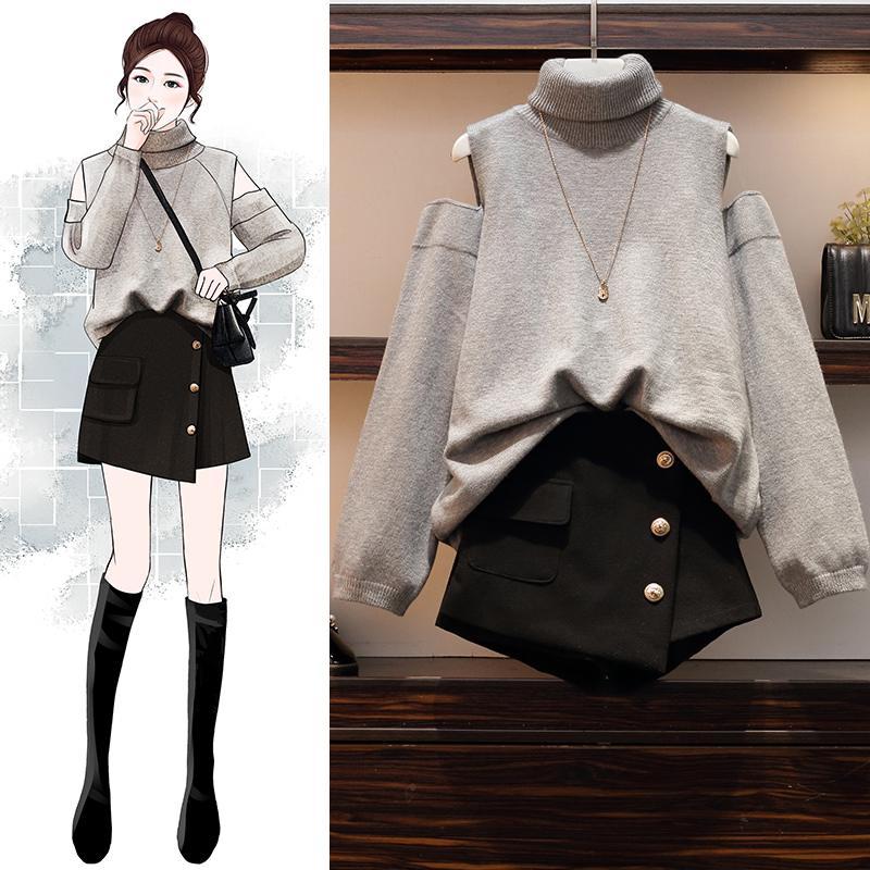 Women 2020 Autumn Winter Casual 2 Piece Set Female Turtleneck Hollow Out Loose Knitted Sweaters + Woolen Skirt Shorts Suits N283, As pic
Women 2020 Autumn Winter Casual 2 Piece Set Female Turtleneck Hollow Out Loose Knitted Sweaters + Woolen Skirt Shorts Suits N283, As pic
