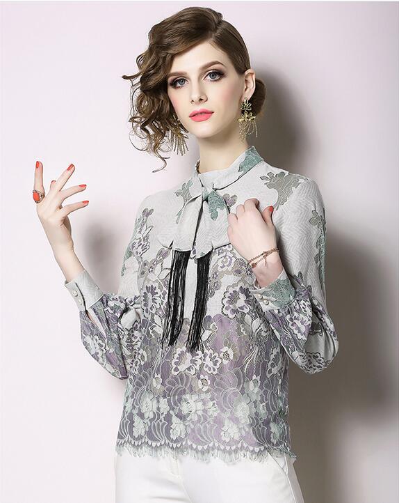 Spring new Korean women' long-sleeved lace Linen shirt stand collar Slim fit tie waist openwork flower tops explosions, Green
Spring new Korean women' long-sleeved lace Linen shirt stand collar Slim fit tie waist openwork flower tops explosions, Green