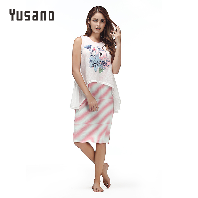 Nightgown for Women Summer Women' Nightgown Cotton Stripe 2 Layers Nightshirt Printing Night Dress Sleepwear Home Dress Nighty, White
Nightgown for Women Summer Women' Nightgown Cotton Stripe 2 Layers Nightshirt Printing Night Dress Sleepwear Home Dress Nighty, White
