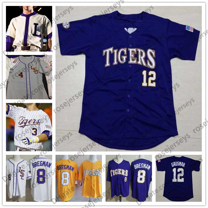 2019 NCAA LSU Tigers Retired Baseball #10 Aaron Nola 5 Hill 17 LeMahieu 12 Kevin Gausman Purple White Yellow Cream Gray Pinstripe Jersey, Grey
2019 NCAA LSU Tigers Retired Baseball #10 Aaron Nola 5 Hill 17 LeMahieu 12 Kevin Gausman Purple White Yellow Cream Gray Pinstripe Jersey, Grey