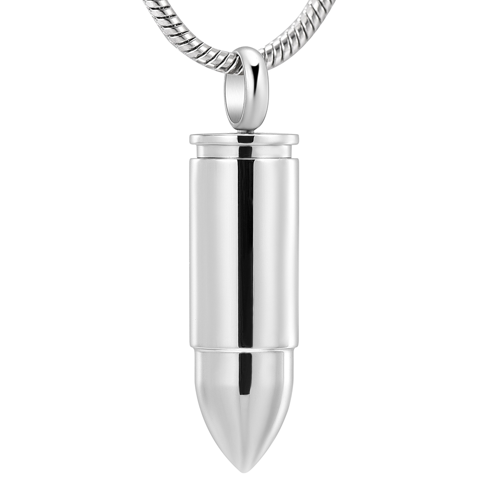 Top Polishing Bullet Urn Ash Holder Keepsake Jewelry Men Women Necklace Stainless Steel Cremation Pendants and Charms
Top Polishing Bullet Urn Ash Holder Keepsake Jewelry Men Women Necklace Stainless Steel Cremation Pendants and Charms