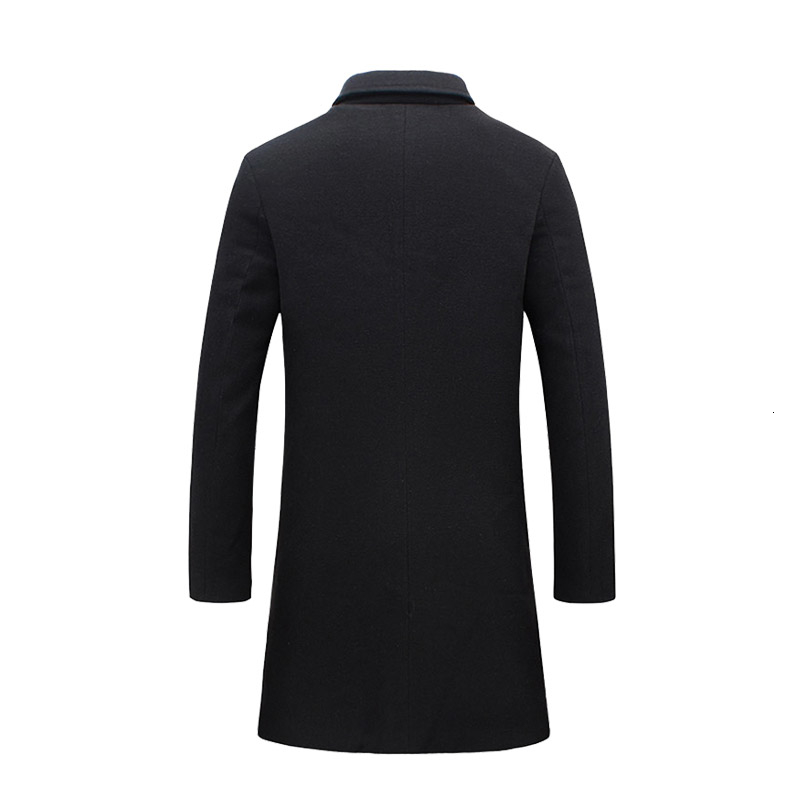 Men Fashion Jackets Men Slim Fits Coats Business Mens Long Winter Windproof Outwears Plus Size 5XL Black High Quality