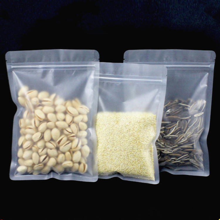 100pcs Flat Bottom Frosted Plastic Zip Lock Bag Resealable Matte Snack Sugar Candy Chocolate Corn Powder Wedding Party Birthday X-mas Gift Packaging P