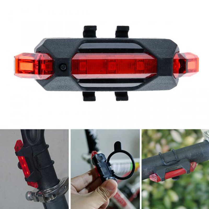 Waterproof Bike Rear Tail Light LED USB Rechargeable Mountain Bike-Cycling Lighting Taillamp Safety Warning Lights