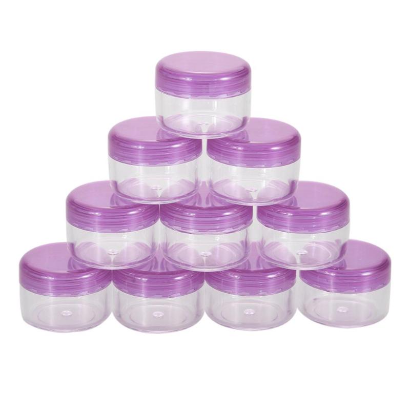 Storage Bottles & Jars 10 Pcs Mini Cosmetic Empty Jar Pot Eyeshadow Makeup Face Cream Container Plastic Nail Art Bead Round