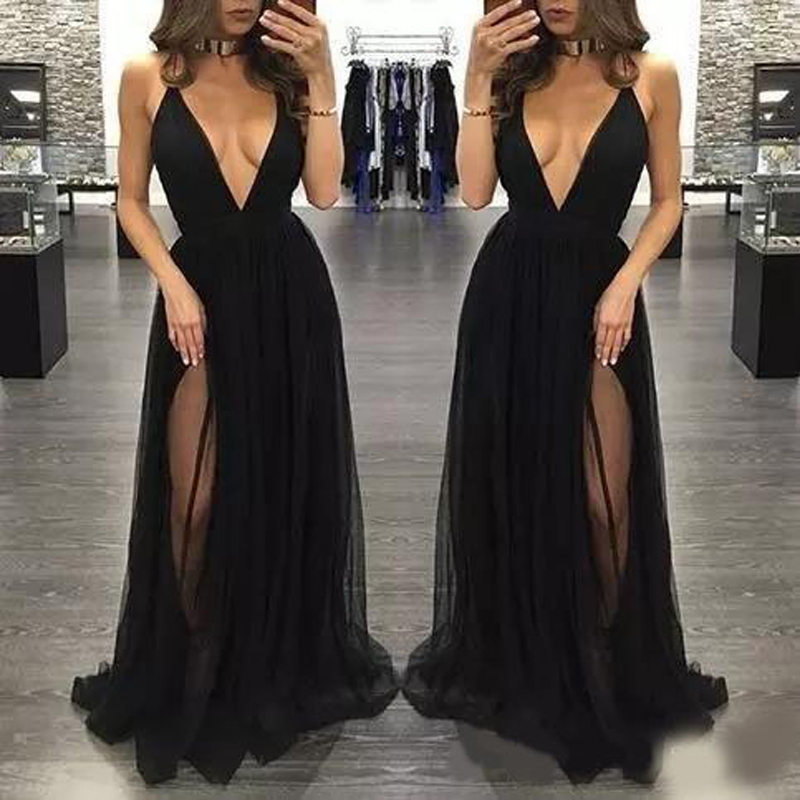 Deep V-neck Black Super Sexy Evening Dress Fashion Side Split Thin Straps Criss-Cross Backless Prom Gown Party Dress, Grape
Deep V-neck Black Super Sexy Evening Dress Fashion Side Split Thin Straps Criss-Cross Backless Prom Gown Party Dress, Grape