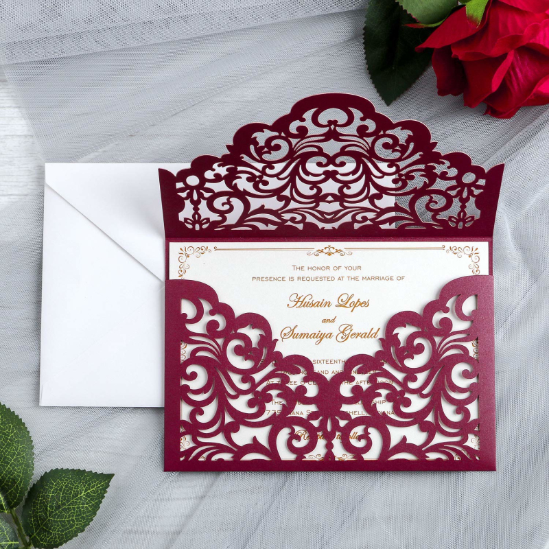 2020 Elegant Burgundy Laser Cut Invitations Cards For Wedding Bridal Shower Engagement Birthday Graduation Invites
2020 Elegant Burgundy Laser Cut Invitations Cards For Wedding Bridal Shower Engagement Birthday Graduation Invites