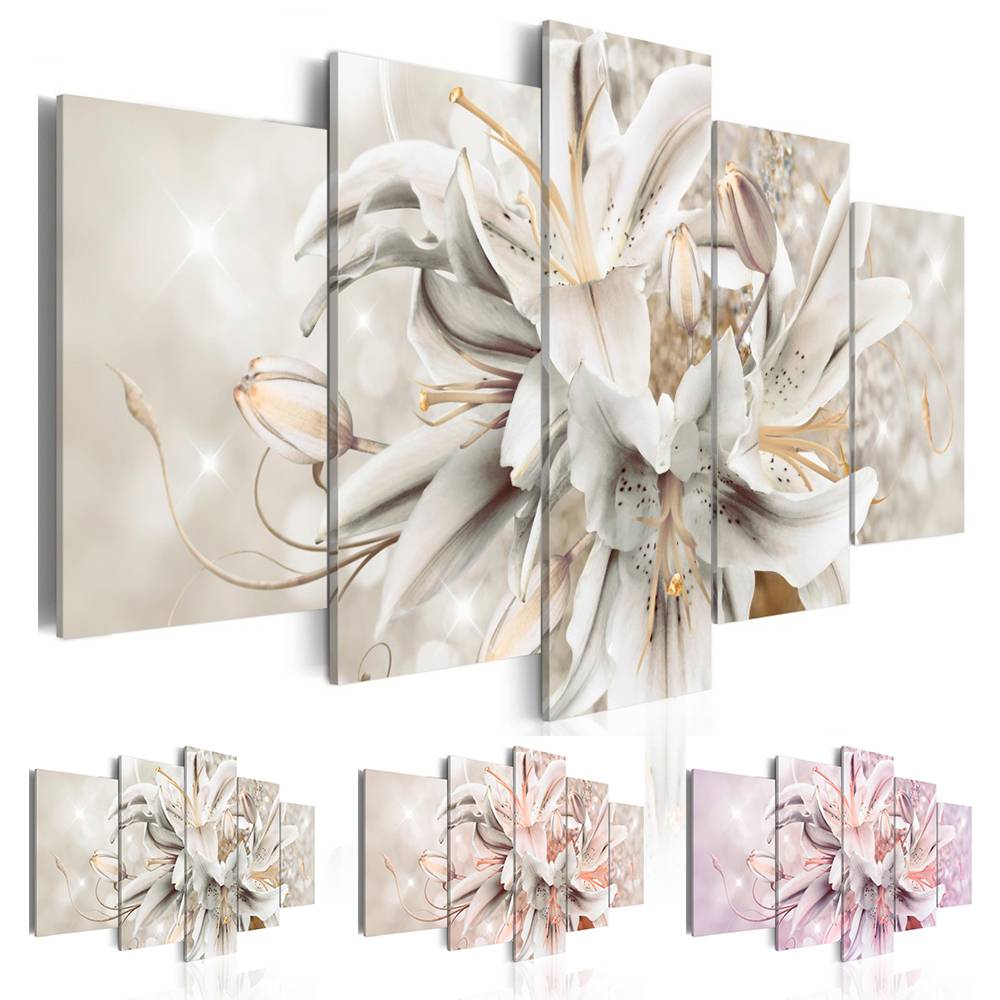 Fashion Wall Art Canvas Painting 5 Pieces Brown Pink Purple Diamond Lilies Flower Modern Home Decoration, No Frame
Fashion Wall Art Canvas Painting 5 Pieces Brown Pink Purple Diamond Lilies Flower Modern Home Decoration, No Frame