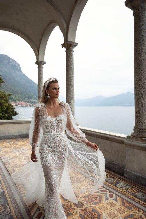 2020 Julie Vino Wedding Dresses Deep Art Deco Inspried Neck Sash Appliques Lace Mermaid Wedding Dresses Sweep Train Bridal Gowns