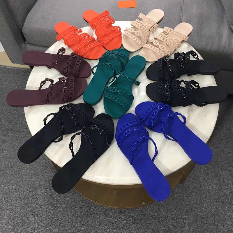 Fashion Designer Women Sandals With Chaine d'Ancre BLACK Sandals Slides Flat Flip Flops Slippers Beach Party Wedding Shoes With Box US11
Fashion Designer Women Sandals With Chaine d'Ancre BLACK Sandals Slides Flat Flip Flops Slippers Beach Party Wedding Shoes With Box US11
