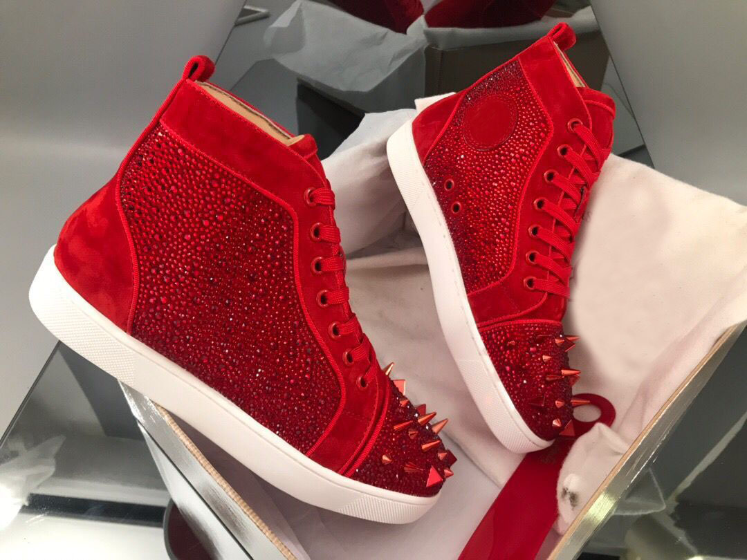 With Box Designer Sneakers High Top Pik Pik Spikes Flats Rhinestone Red Bottom For Men&Women Leather Sneakers Party Casual Best Gift, Black
With Box Designer Sneakers High Top Pik Pik Spikes Flats Rhinestone Red Bottom For Men&Women Leather Sneakers Party Casual Best Gift, Black