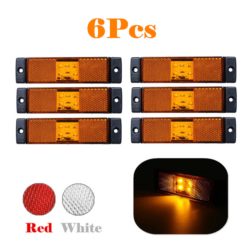 6Pcs 12V 24V 4 LED Side Marker Lights Car External Warning Indicator Clearance Tail Light Position Lamp Trailer Truck Van Lorry, As pic
6Pcs 12V 24V 4 LED Side Marker Lights Car External Warning Indicator Clearance Tail Light Position Lamp Trailer Truck Van Lorry, As pic