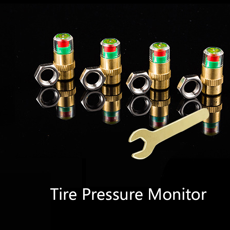 4pcs/set Anti-theft 2.4 Bar Car Tire Pressure Monitor Universal Tyre Monitoring Tools Accurate Display Tires Valve Caps Sensor Kit