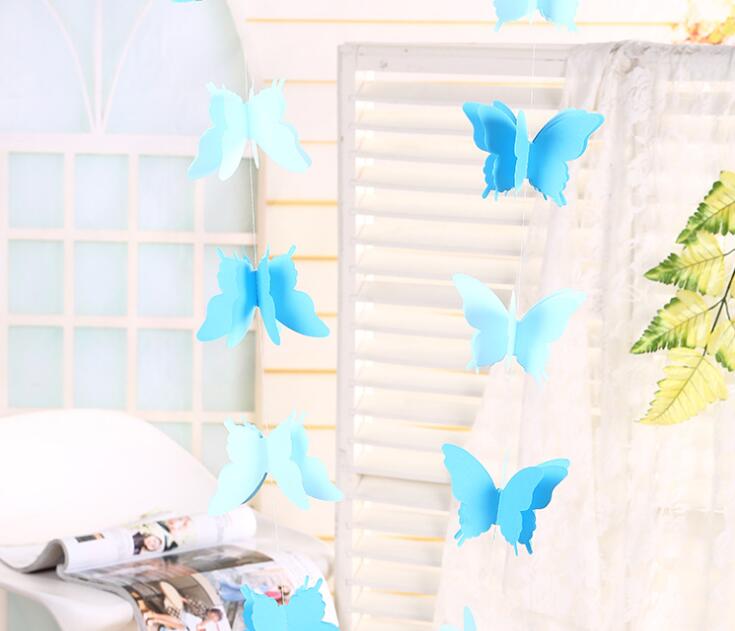 Butterfly paper pulled flower decoration wedding navidad party backdrops baby shower birthday Party & festival DIY decoration