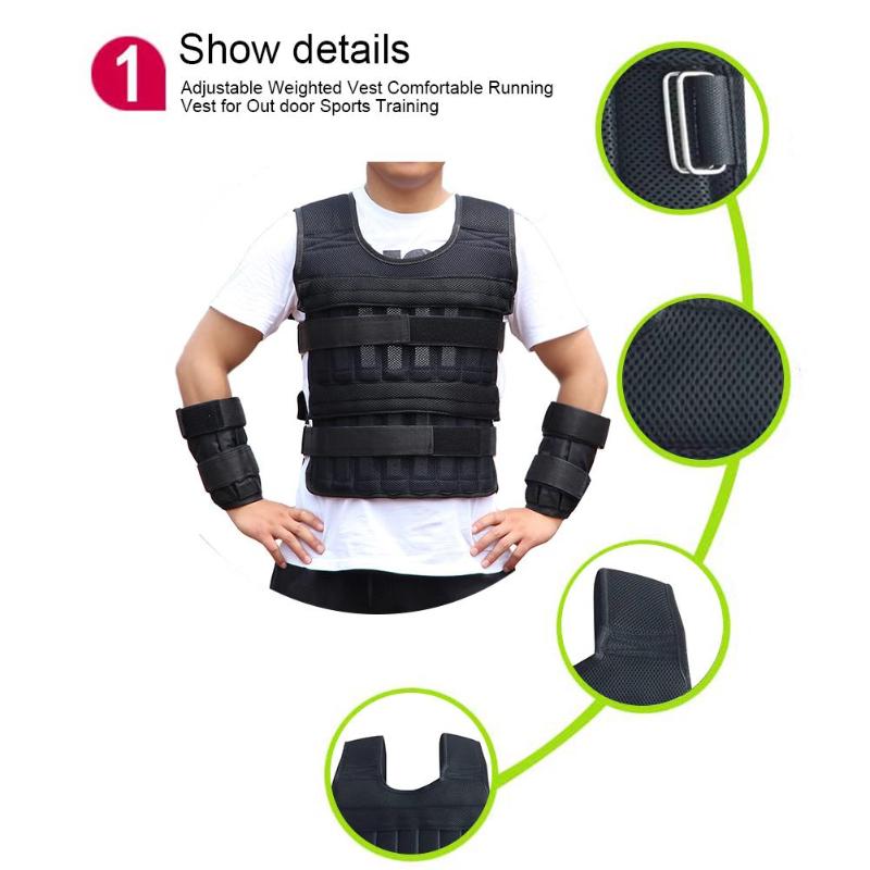 Loading Weighted Vest For Boxing Training Workout Fitness Equipment Adjustable Waistcoat Jacket Sand Clothing Weight Plates 4
