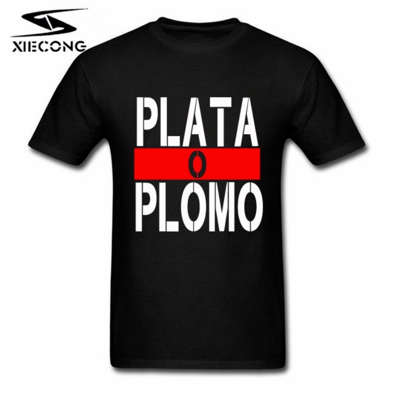 Summer New Brand Clothing Plata O Plomo T Shirts Men Narcos Pablo Escobar Silver or Lead T-shirt Cotton Hip Hop O-Neck Tees, White;black
Summer New Brand Clothing Plata O Plomo T Shirts Men Narcos Pablo Escobar Silver or Lead T-shirt Cotton Hip Hop O-Neck Tees, White;black