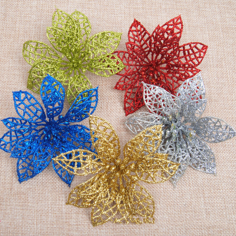 10Pc 5inch Glitter Hollow Artificial Flower Christmas Decorations for Home New Year Navidad 2019 Natal Party Decoration Supplies
10Pc 5inch Glitter Hollow Artificial Flower Christmas Decorations for Home New Year Navidad 2019 Natal Party Decoration Supplies