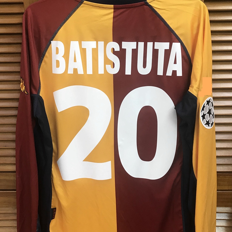AS 01/02 UCL Vintage Classic Retro Shirt Jersey BATISTUTA TOTTI Rugby Football Custom Name Number Patches Sponsor, Black
AS 01/02 UCL Vintage Classic Retro Shirt Jersey BATISTUTA TOTTI Rugby Football Custom Name Number Patches Sponsor, Black