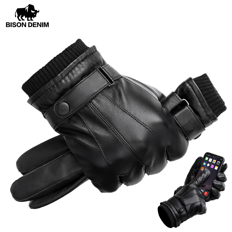 BISON DENIM Men's Genuine Leather Gloves Touch Screen Gloves for Men Winter Warm Mittens Full Finger handschuhe Plus Velvet S019 Y200110
BISON DENIM Men's Genuine Leather Gloves Touch Screen Gloves for Men Winter Warm Mittens Full Finger handschuhe Plus Velvet S019 Y200110